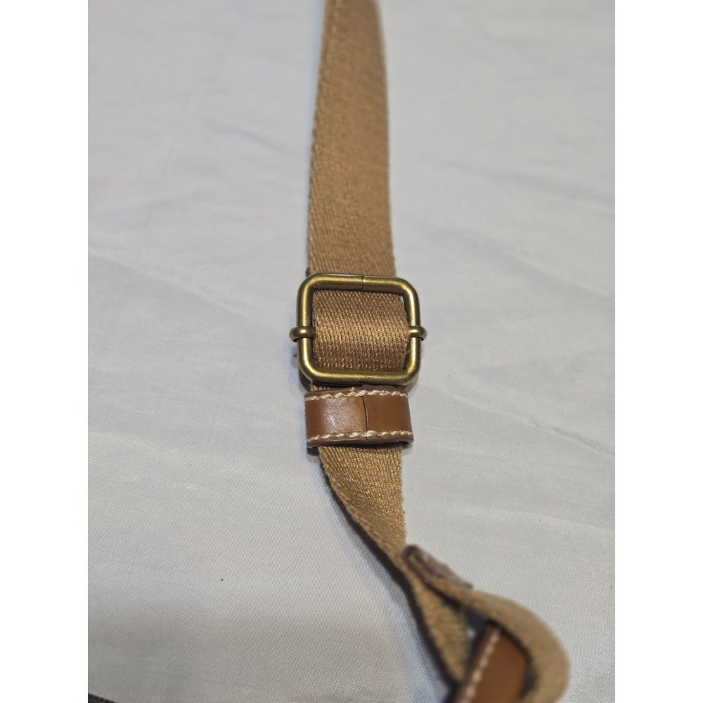 Vtg Fossil Key-Per Crossbody Bag Floral Grey Brown Oilcloth Medium Durable Zip - Picture 5 of 11